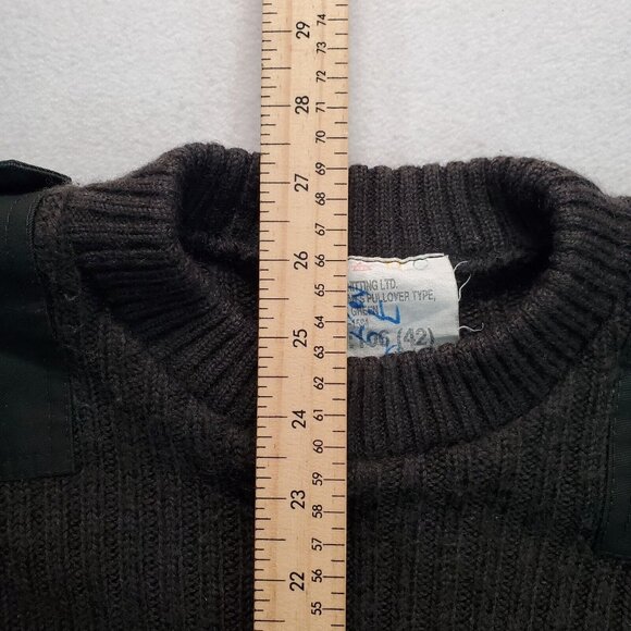 Military Sweater Men's 42 Green 100% Wool Pullover Commando Vintage Long Sleeve - Picture 6 of 15